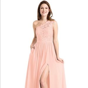 Azazie Demi, size 14, blushing pink.